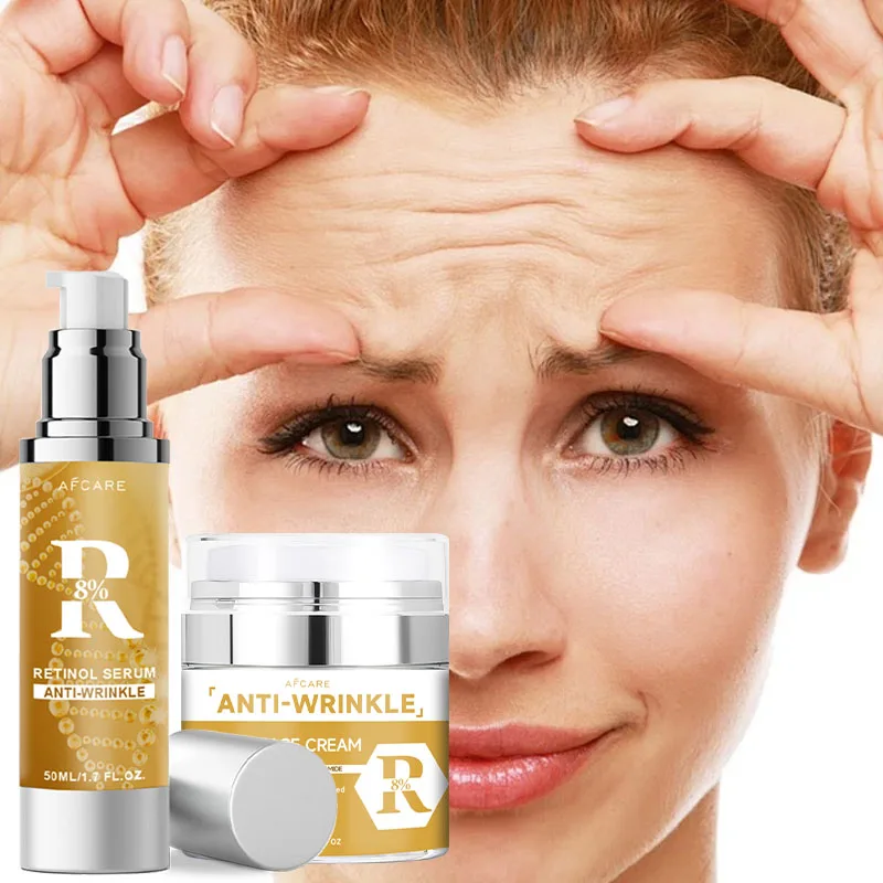 Conjunto combinado de soro creme retinol com efeito duplo, cuidados com a pele, hidratante, não oleoso, 50ml, 30ml