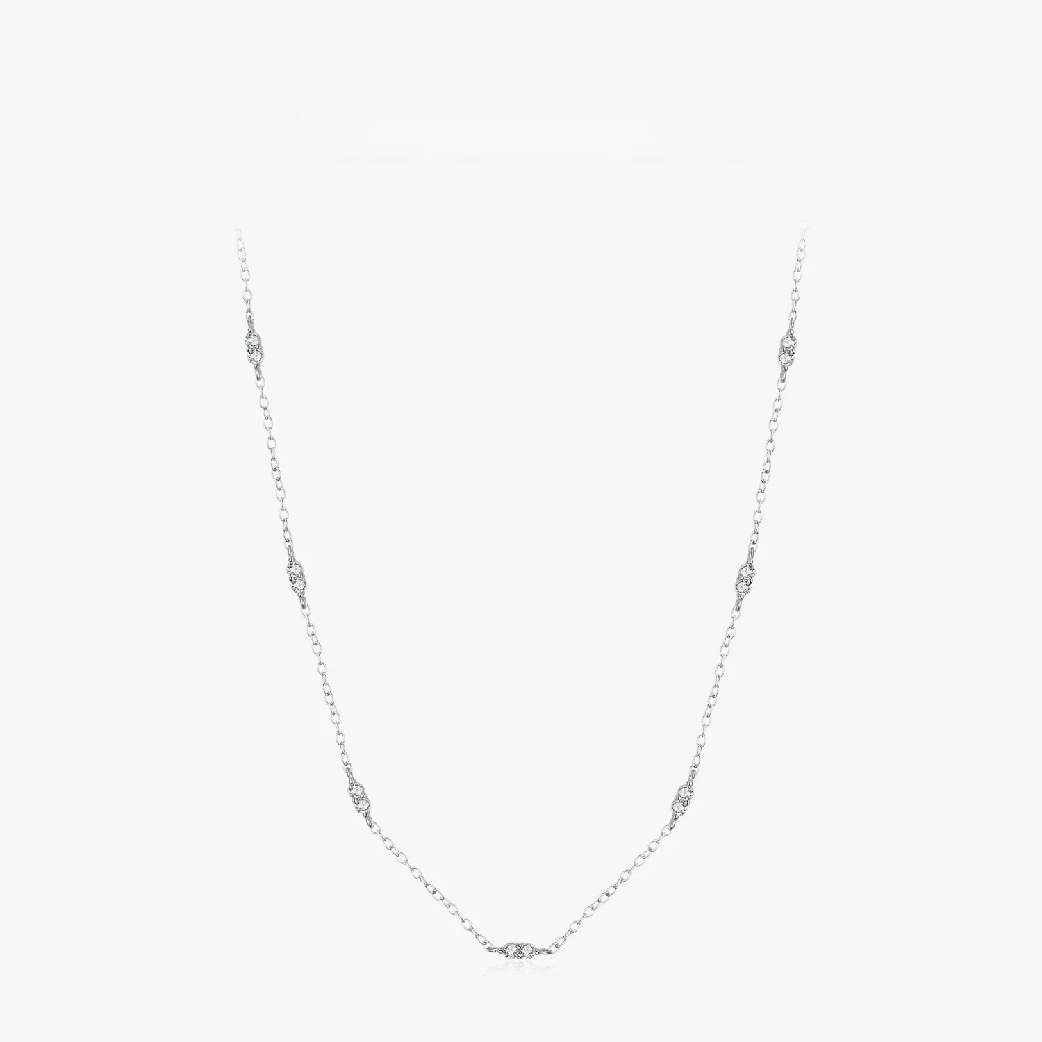 MODIAN 925 Sterling Silver delikatna prosta CZ naszyjnik naszyjnik biały złota zawieszka naszyjniki biżuteria prezenty dla kobiet prezenty — zdjęcie 2