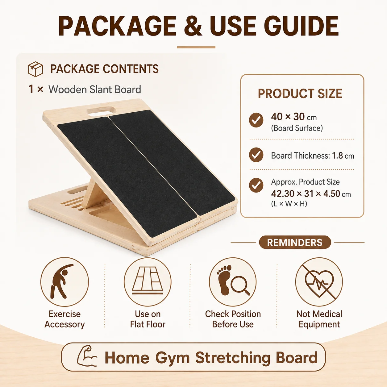 Adjustable Wooden Incline Board 6