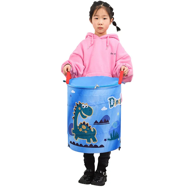 Large Children Toy Storage bag Foldable Storage Basket Play Mat Removable Quick Storage Cartoon Building Blocks Storage Bucket