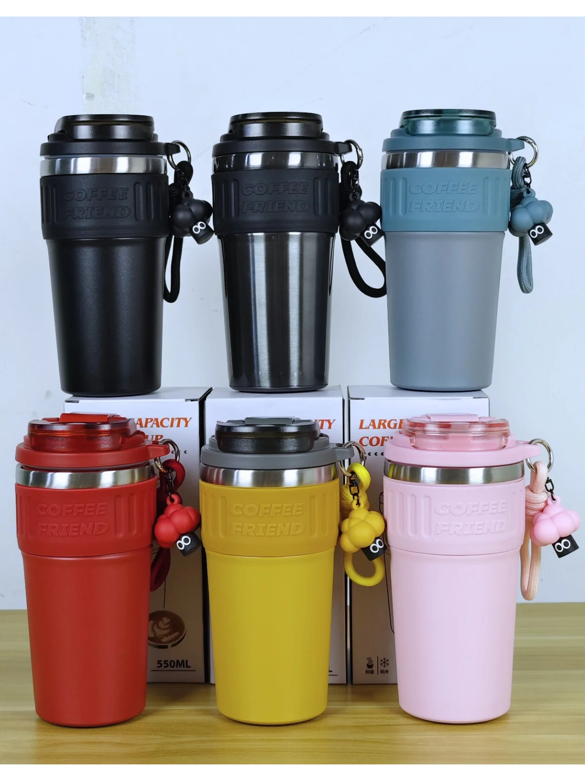 Termo de Acero Inoxidable FAB-6, Vaso hermético perfecto para la oficina, escuela, 550ml.