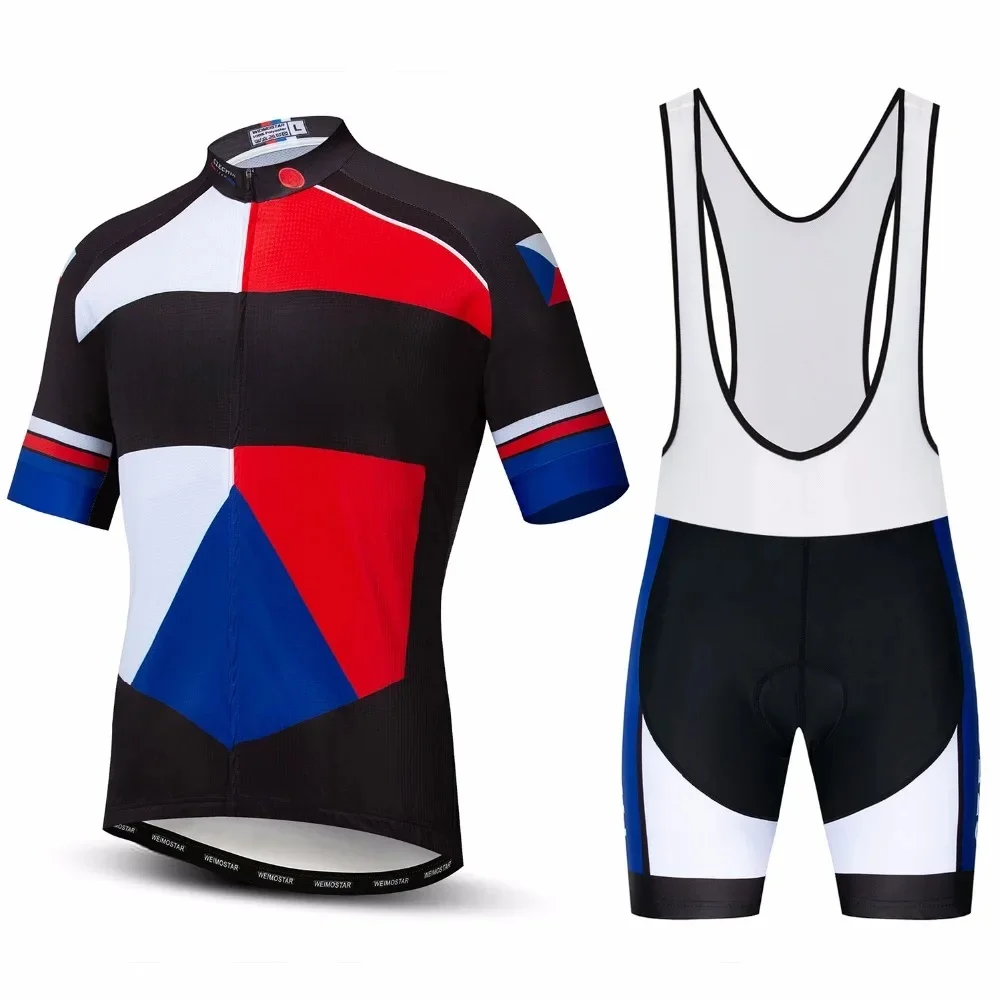 AliExpress UK weimostar 2019 Weimostar Czech Republic Bike Jersey Set Men's cycling jersey bib shorts MTB tops Mountian Road