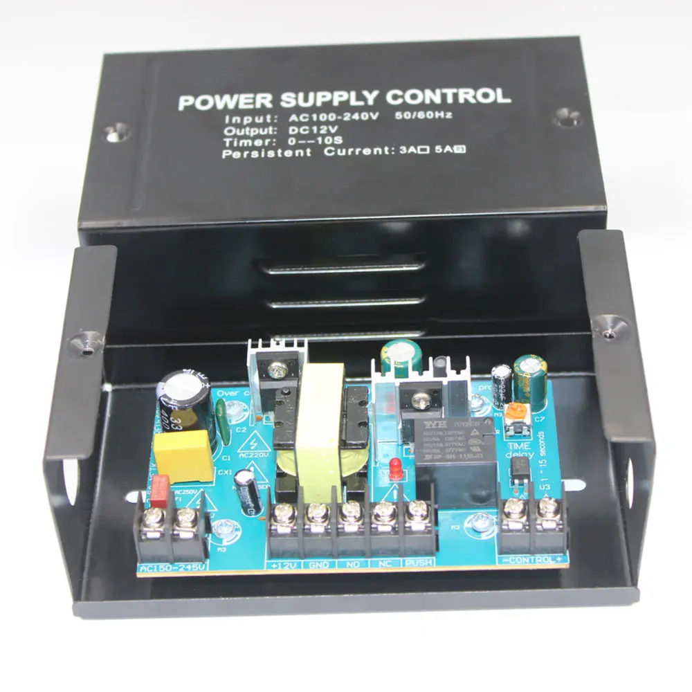 AC 100-240V Access Control Power Versorgung Elektrische Tür Power Adapter Schiebetür Convertor System Zeit Verzögerung Power DC 12V 5A