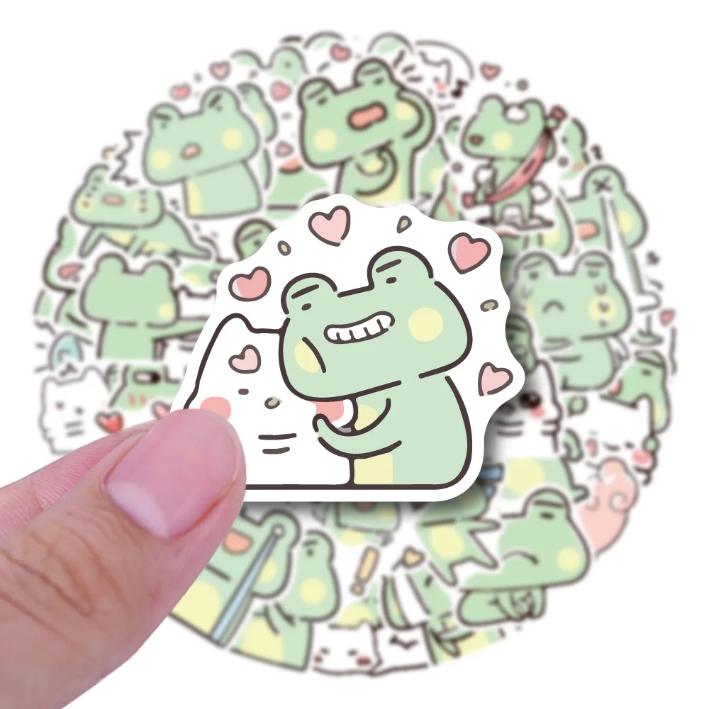 10/30/50PCS Kawaii Frog MEME Stickers Cartoon Graffiti Decals Kids Toys DIY Laptop Notebook Phone Suitcase Cute Animla Sticker