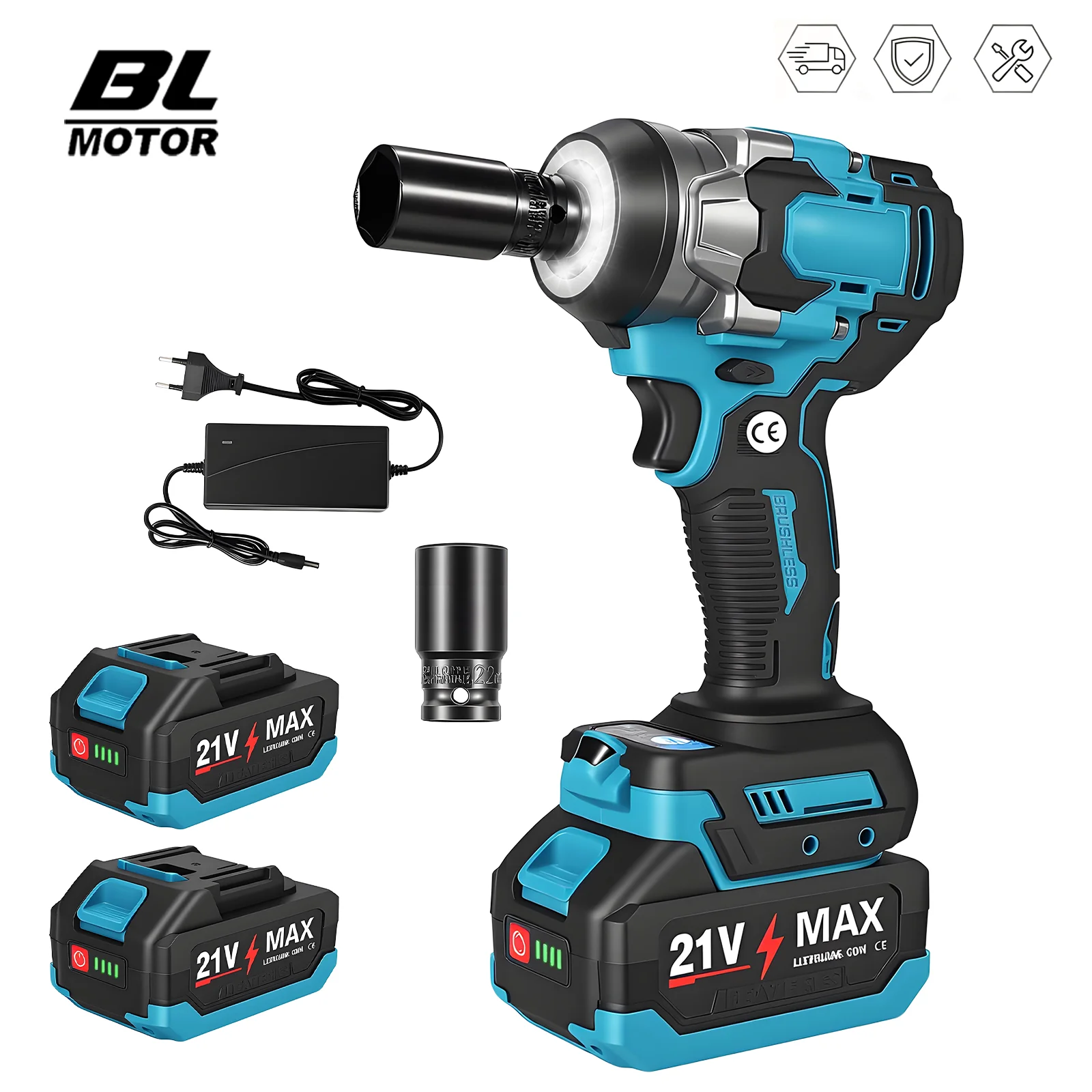 1200N.M Brushless Electric Impact Wrench 1/2inch Cordless Torque Wrench Screwdriver Power Tool For Makita 18V Battery Pin