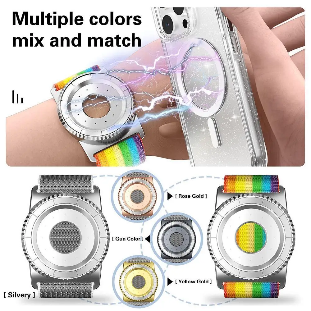 ユニバーサル磁気リストバンド電話ホルダー magsafe リストアロマセラピー磁気電話ホルダーサイクリングライブ K5T5