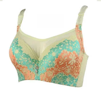 Biustonosz damski duży z dużym biustem 75-105 C D DD E F Full Cup Sexy Lace Push Up Brassiere Mother Soutien Gorge Sans Brelette BH VS C3307 — zdjęcie 2