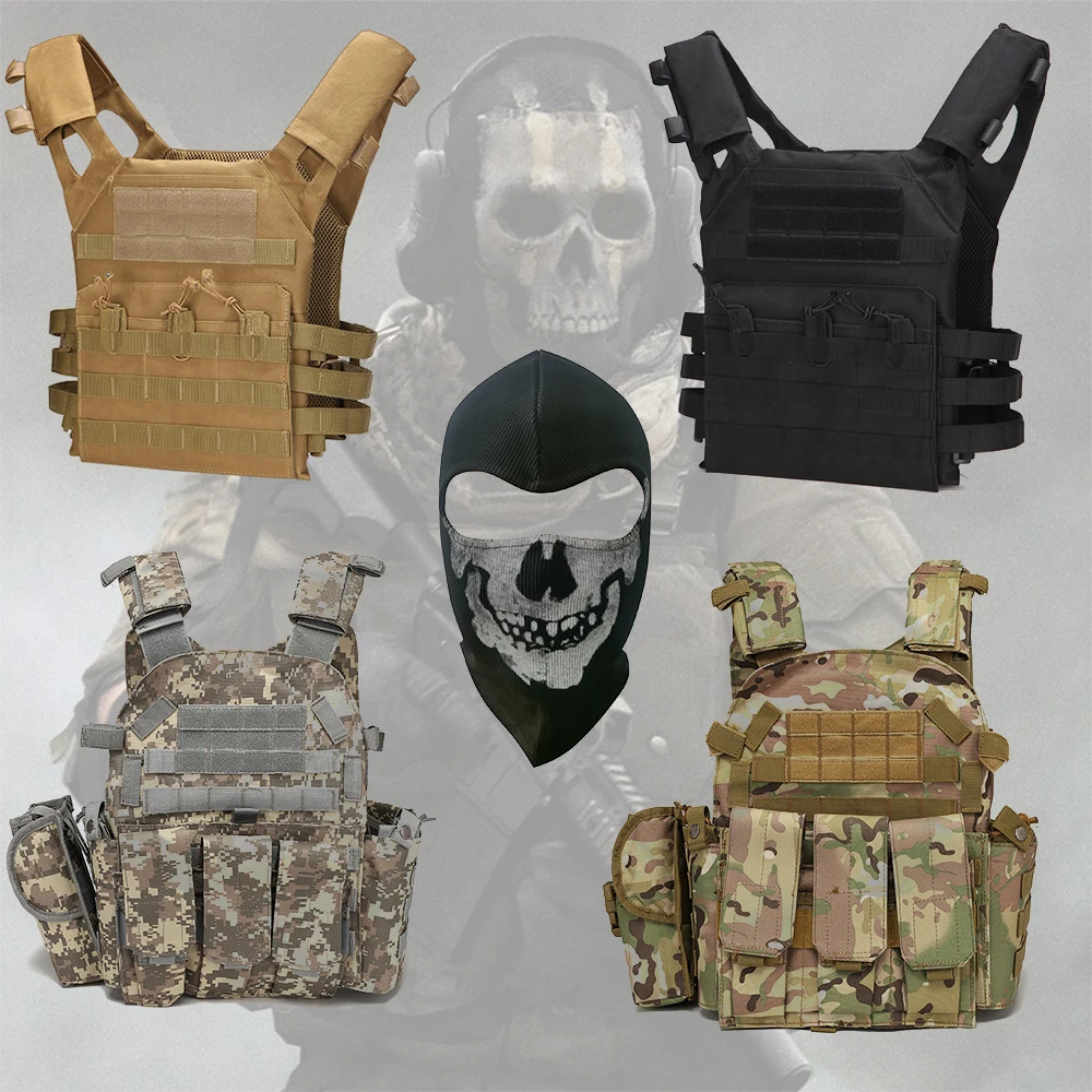 Call of Duty MWII 2022 COD Ghost Vest Costume Military Army Gear Tactical Hunting Vest Camoflage Shooting Vest with Ghost Mask