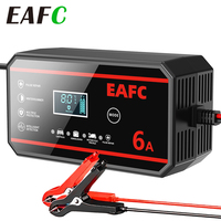 EAFC 12V 8A 6A Smart Battery Charger LCD Automatic Pulse Repair Charge for Car Motorcycle Battery Charger LiFePO4 AGM Battery