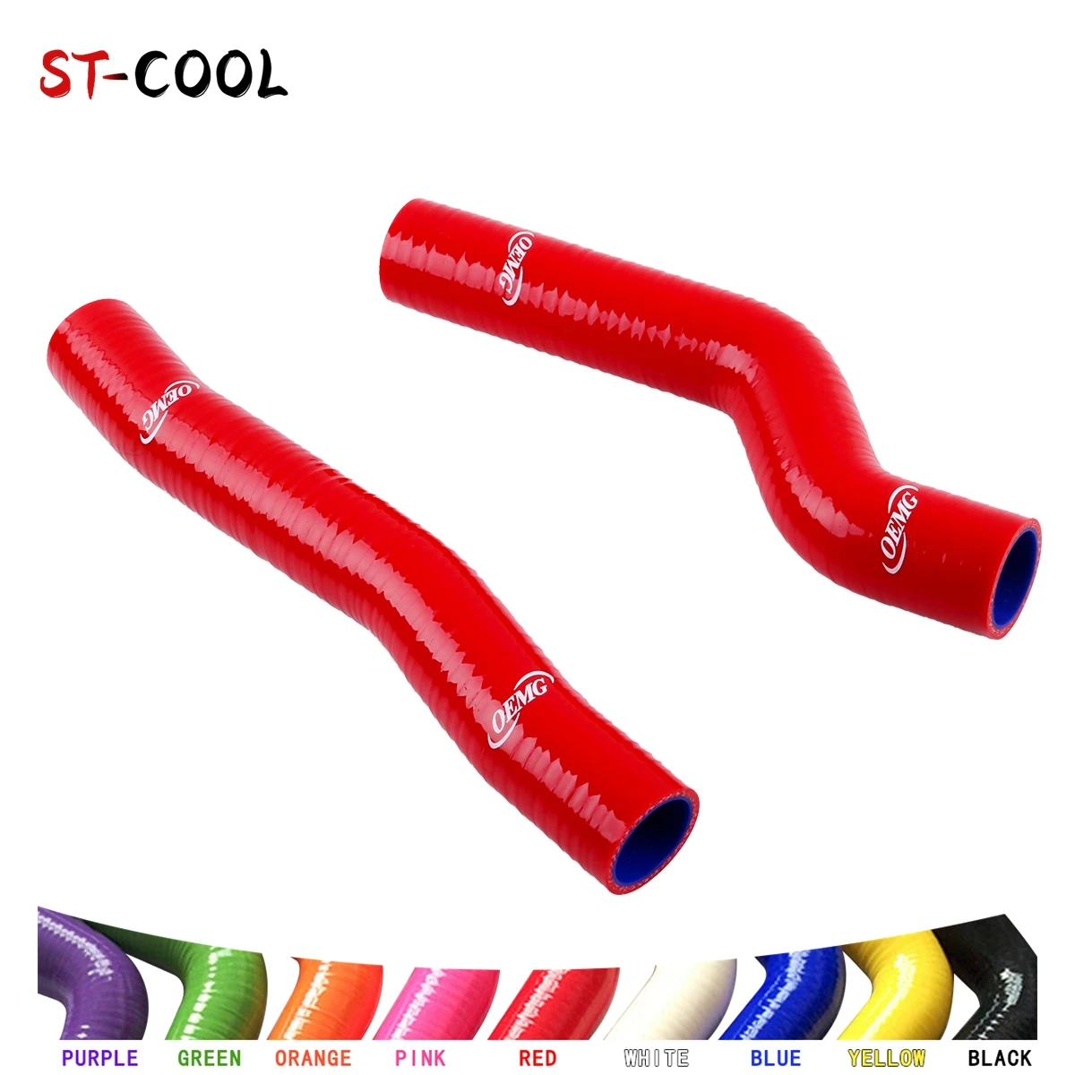 For 2010-2015 Hyundai Genesis Coupe 4cyl 2.0L Turbo 2011 2012 2013 2014 Radiator Coolant Hoses Kit Silicone Tubes 2Pcs 10 Colors