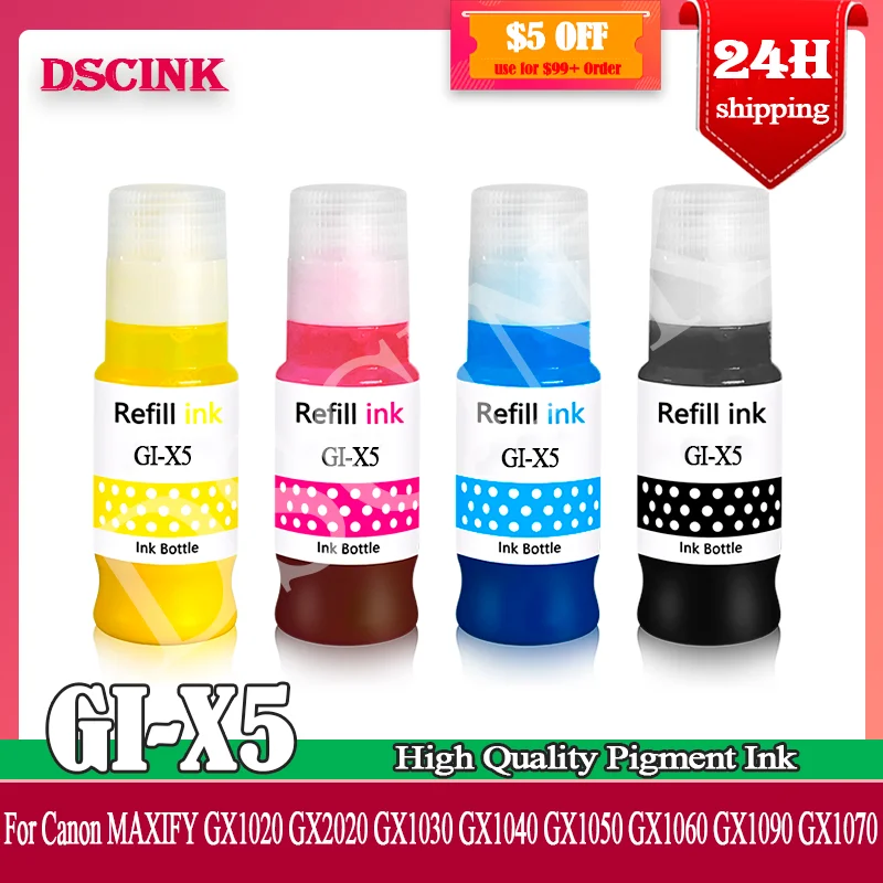 

GI 15 GI 25 GI 35 GI 45 GI-55 GI 75 Refill Pigment Ink For Canon MAXIFY GX1020 GX2020 GX1030 GX1040 GX1050 GX1060 GX1090 GX1070