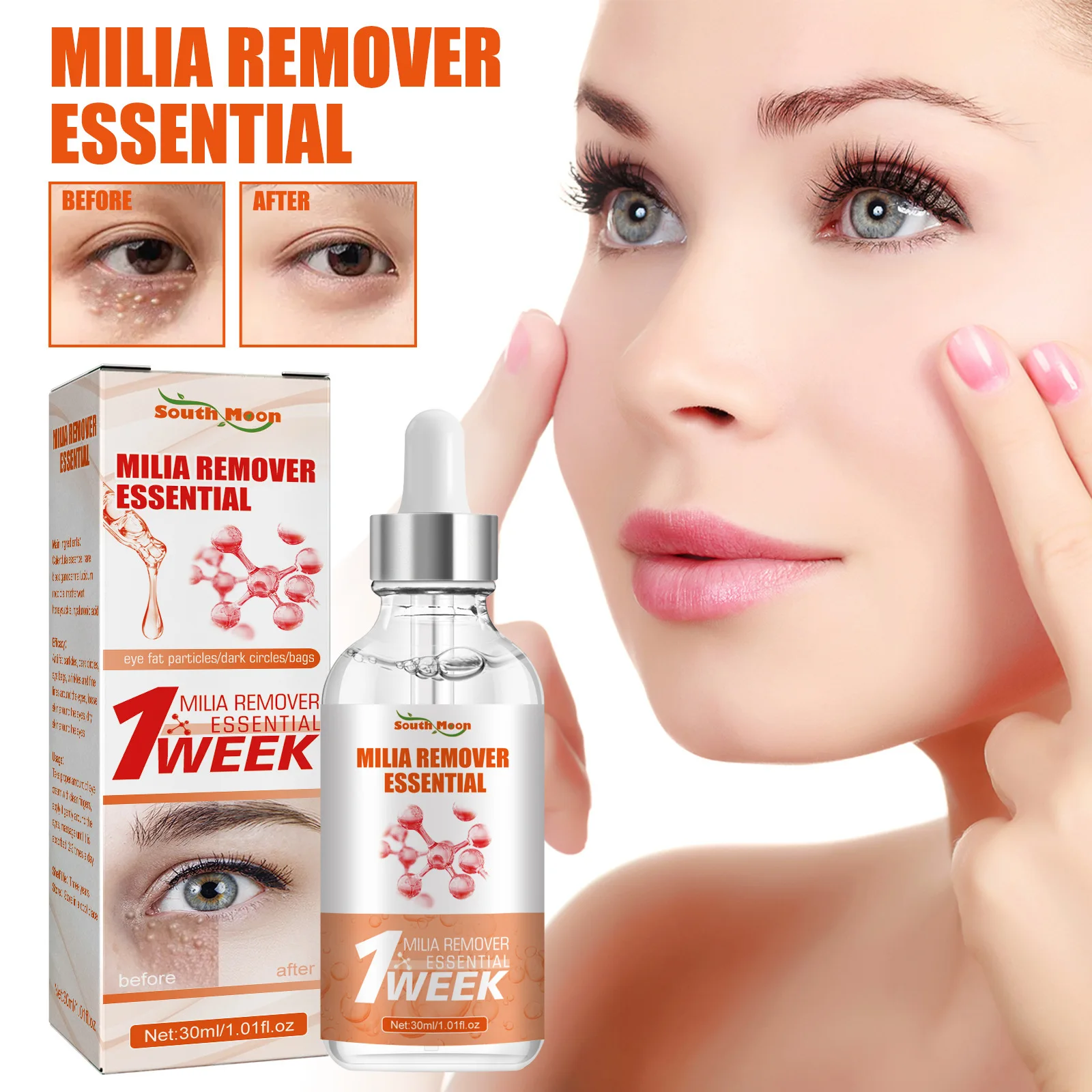 

South Moon 30ml Fat Granules Removal Eye Serum Milia Repair Treatment Wrinkle Lifting Moisturizing Dark Circles Remove Skin Care
