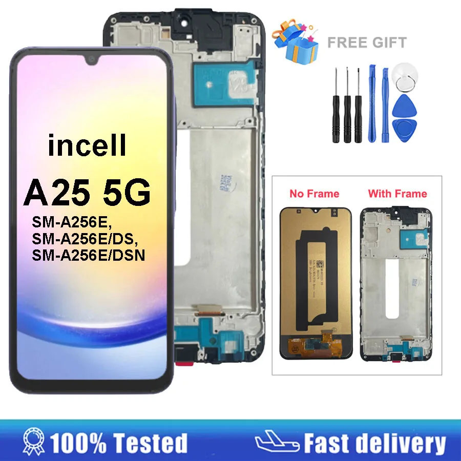 Incell Pantalla For Samsung A25 5G Display A25 A256B A256E A256U LCD Display With Touch Screen Digitizer Replacement Parts
