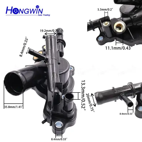 Imagen 2 del producto Carcasa del termostato del radiador del motor, para Nissan Sentra Rogue Sport 1.8L 2.0L 2017-2022 11060-4BB0A, 1/2/3 piezas, 11060-4BB1A