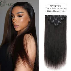 Human Hair Extensions Clip In Straight Extensions Real Human Hair Clip In Hair Extensions Double Weft Clip In Hair Extensions