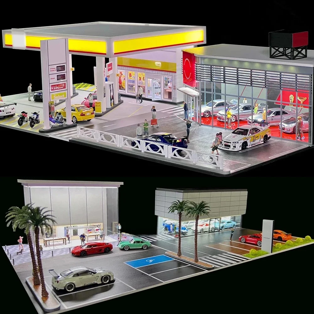 GFans 1/64 Schaal Auto Garage Miniaturen Model Parkeerplaats Diecast Scène Display Voertuig Scène Speelgoed Achtergrond Collectie - afbeelding 2