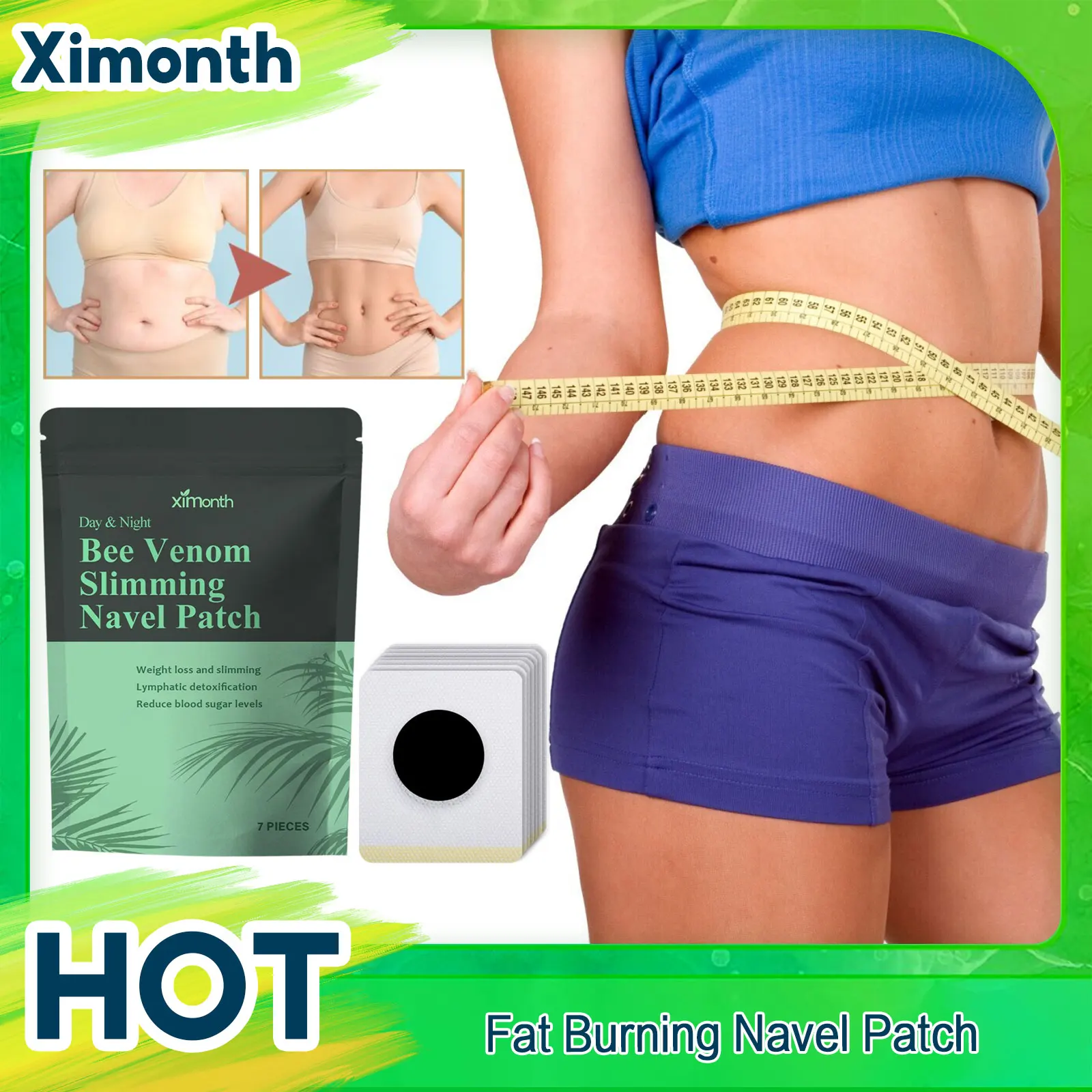 Fat Burning Navel Sticker Belly Detox Slimming Abdomen Firming Shaping Thin Leg Waist Arm Remove Cellulite Slim Down Navel Patch