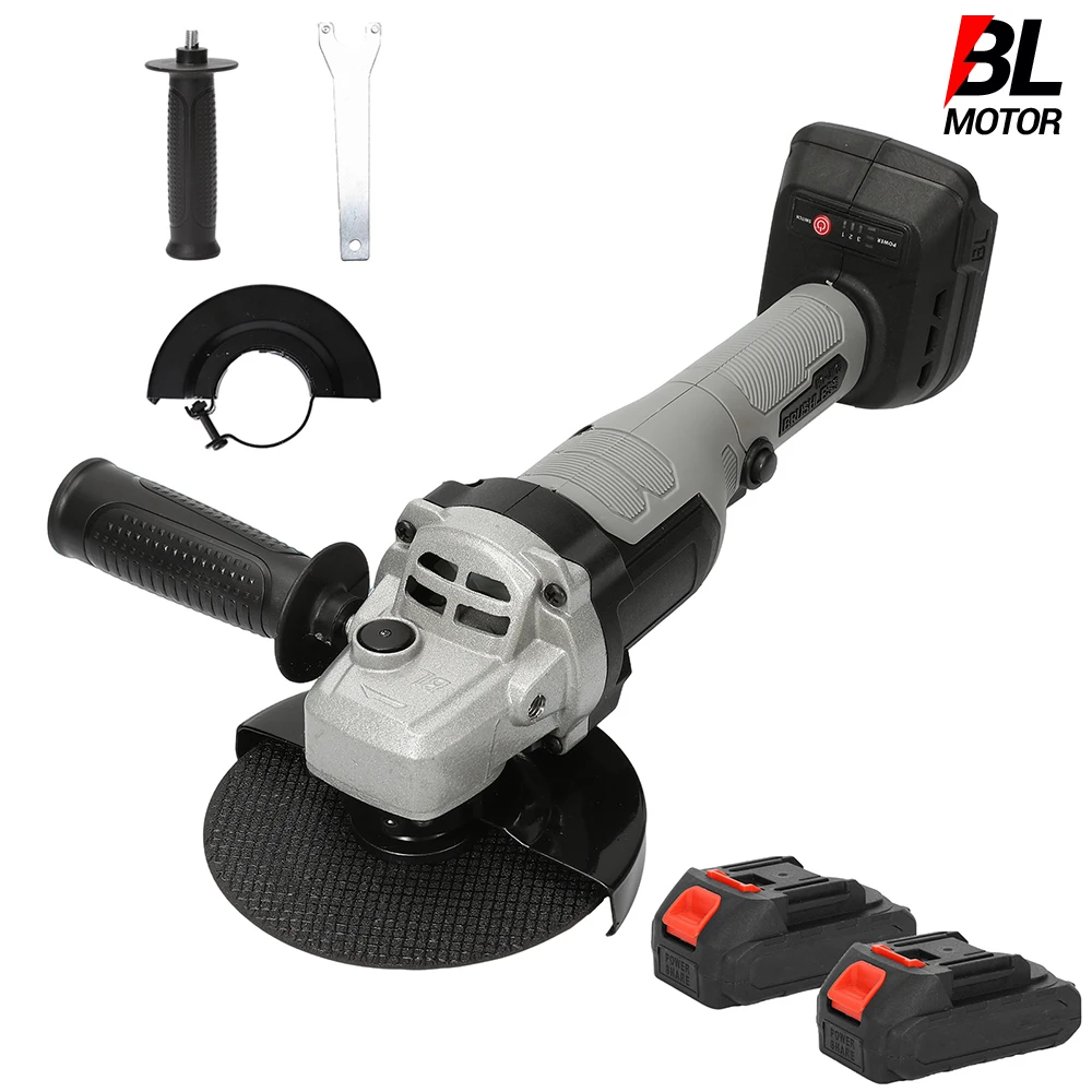 125-mm-Akku-Winkelschleifer, bürstenlos, 3 Geschwindigkeitsstufen, kompatibel mit Makita-Akkus, Schleifmaschine, Holzbearbeitungs-Elektrowerkzeug