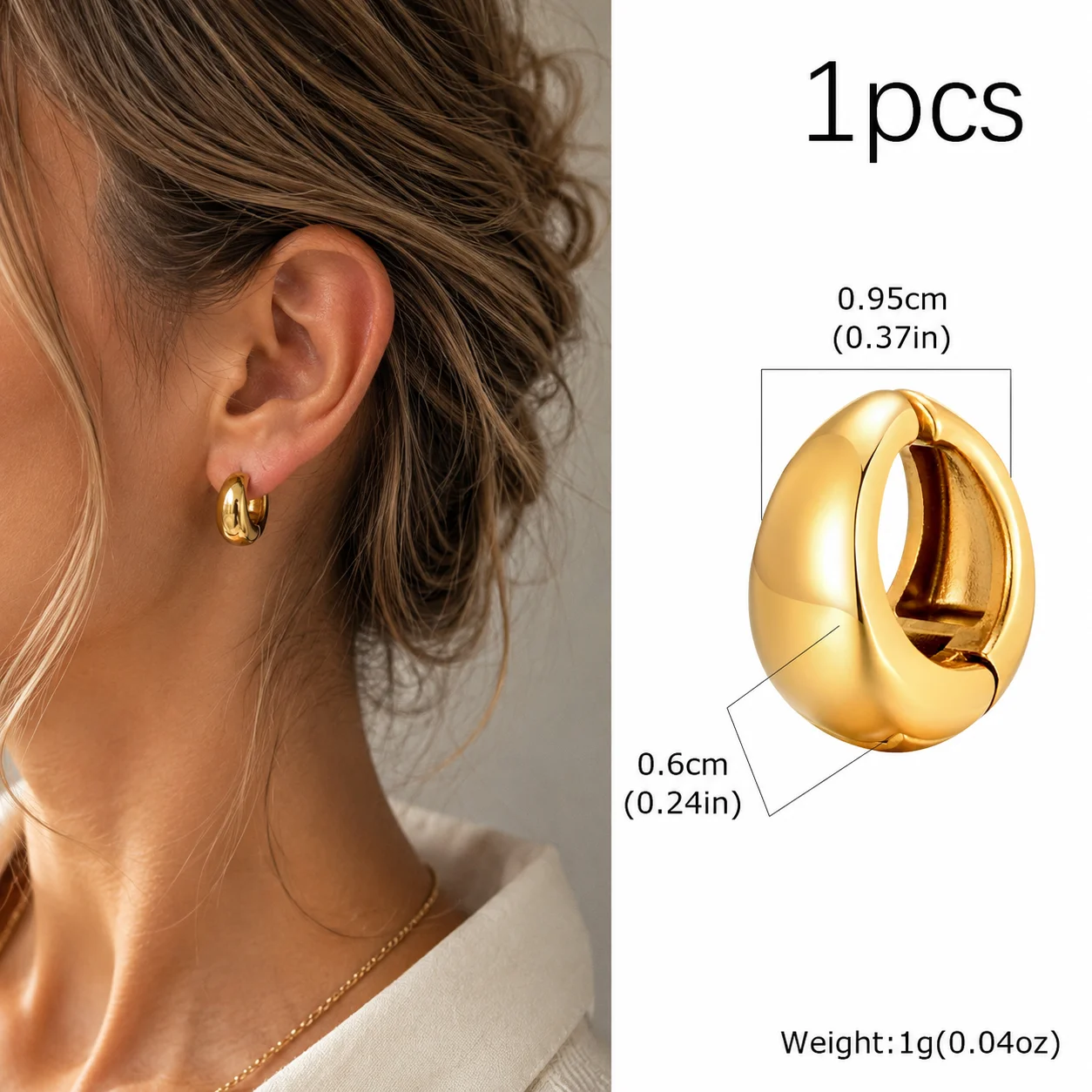 Women's Thick Non-Piercing Clip-On Ear Cuff Earrings