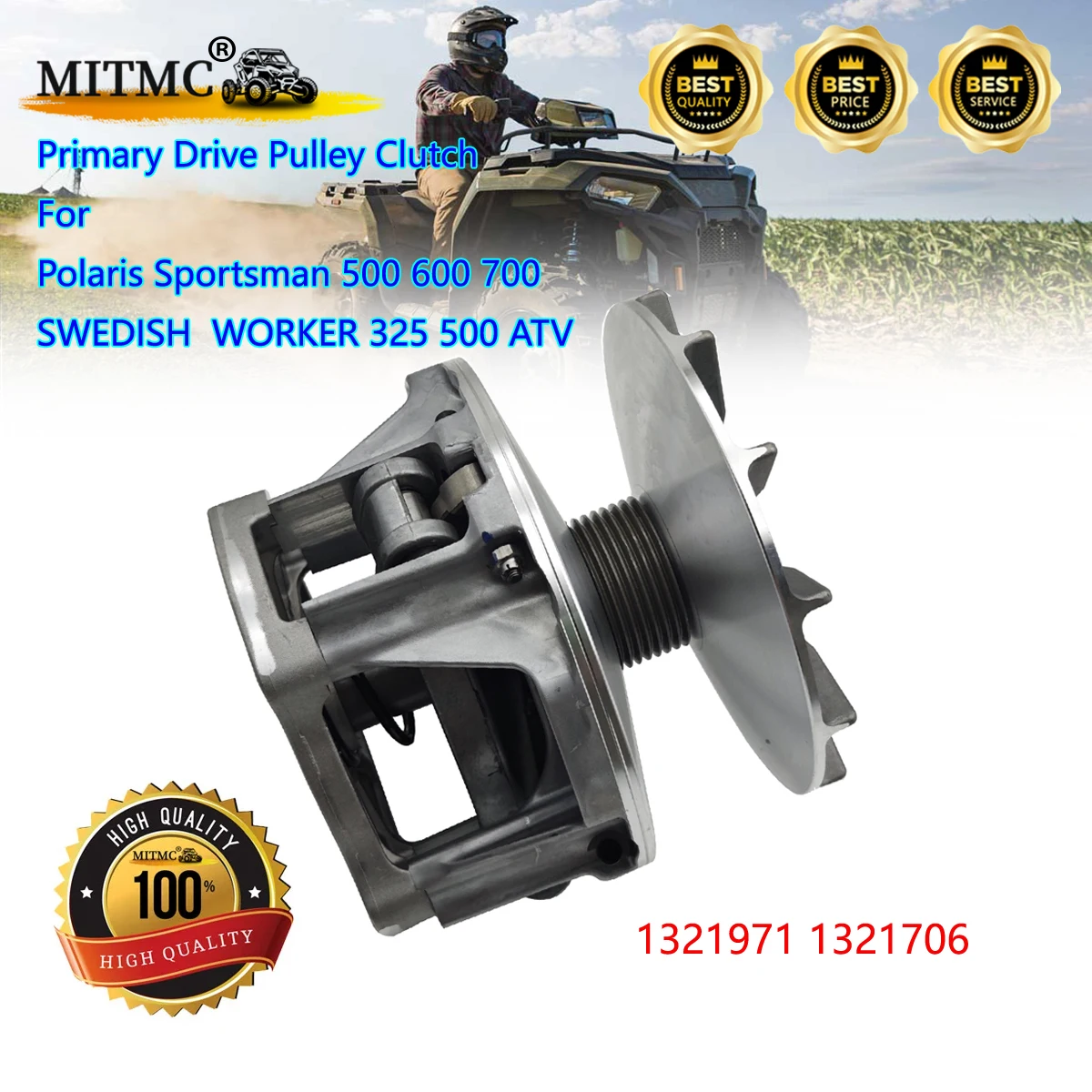 Sprzęgło koła pasowego napędu głównego do Polaris Sportsman 500 600 700 SWEDISH BIG BOSS MAGNUM WORKER 325 500 ATV 1321971 1321706