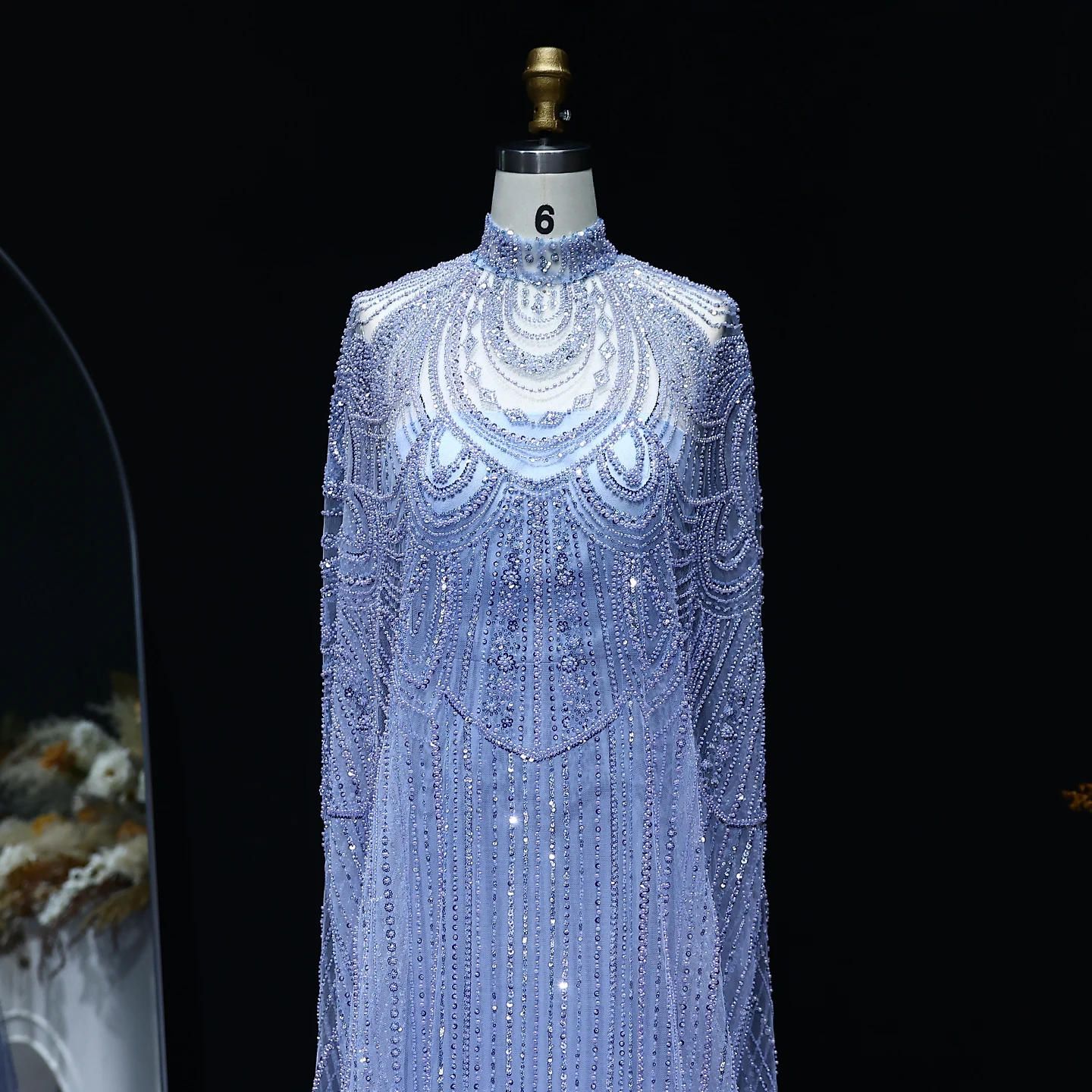 Sharon Said Luxury Beaded Dubai Nude Evening Dress for Arabic Women Wedding Elegant Kaftan Formal Party Gowns SS780 Customized image 3