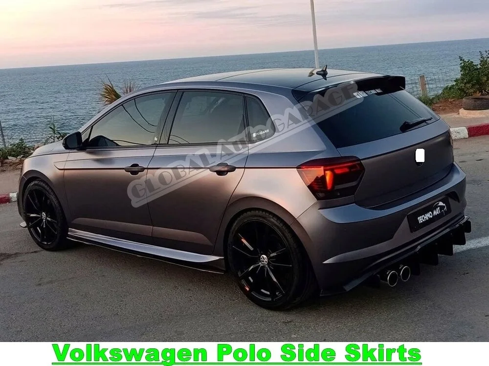 For Vw Volkswagen Polo Side Skirt Threshold + Side Skirts Attachment 2018-2021 Sill Trim Car Styling Auto Universal Spoiler