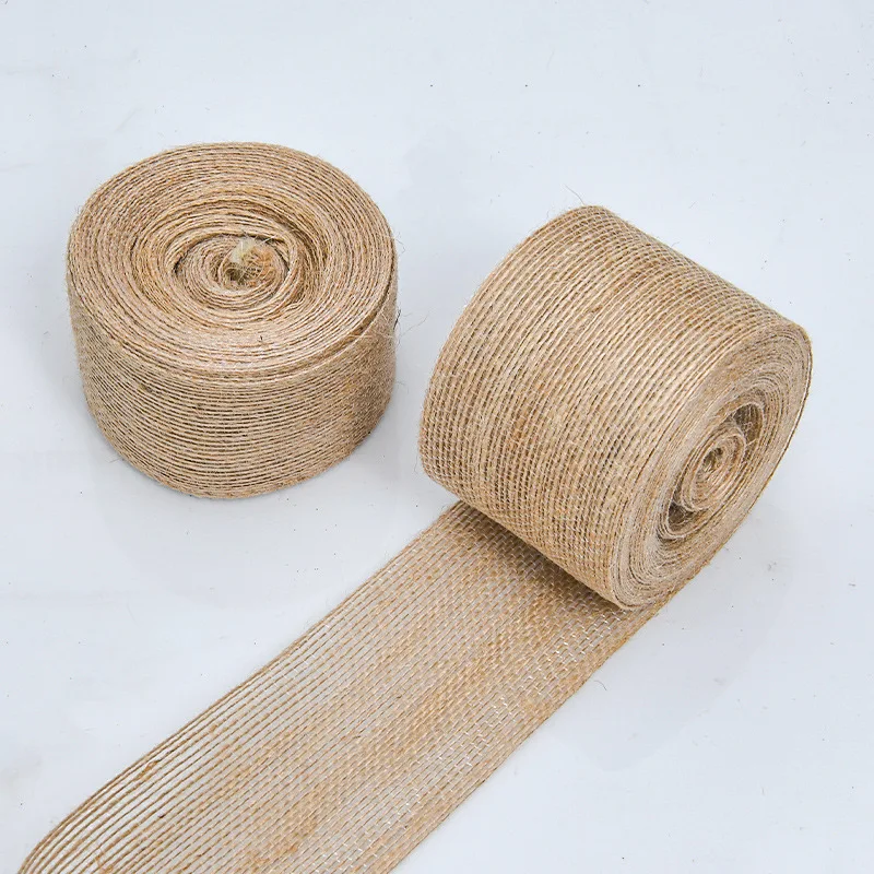 10M/Rolle 6mm-50mm Natürliches Jute-Band Vintage-Leinenband für DIY-Schleifen, Geschenkverpackungen, Hochzeits- und Weihnachtsdekoration – Detail 6
