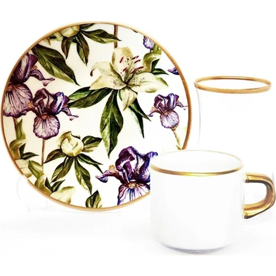 

Toygar Damla Asena Tea Coffee Set 6 Pieces Wild Flowers