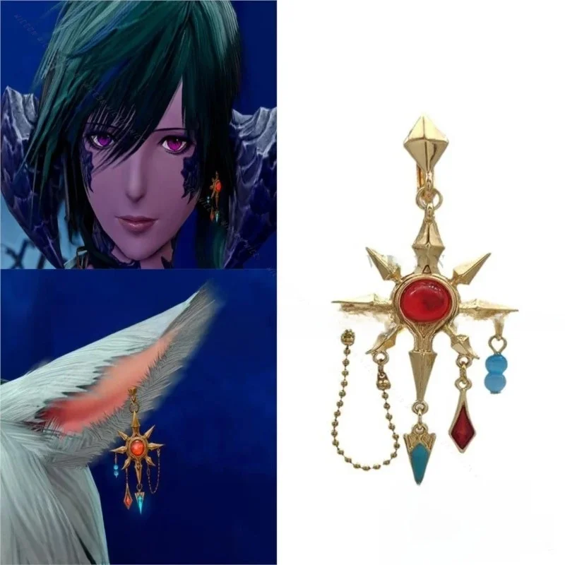 Anime Spiel FF14 Final Fantasy XIV Cosplay Azeyma Kostüm Ohrringe Ohr Clip Für Halloween Weihnachten Prop Schmuck Angepasst