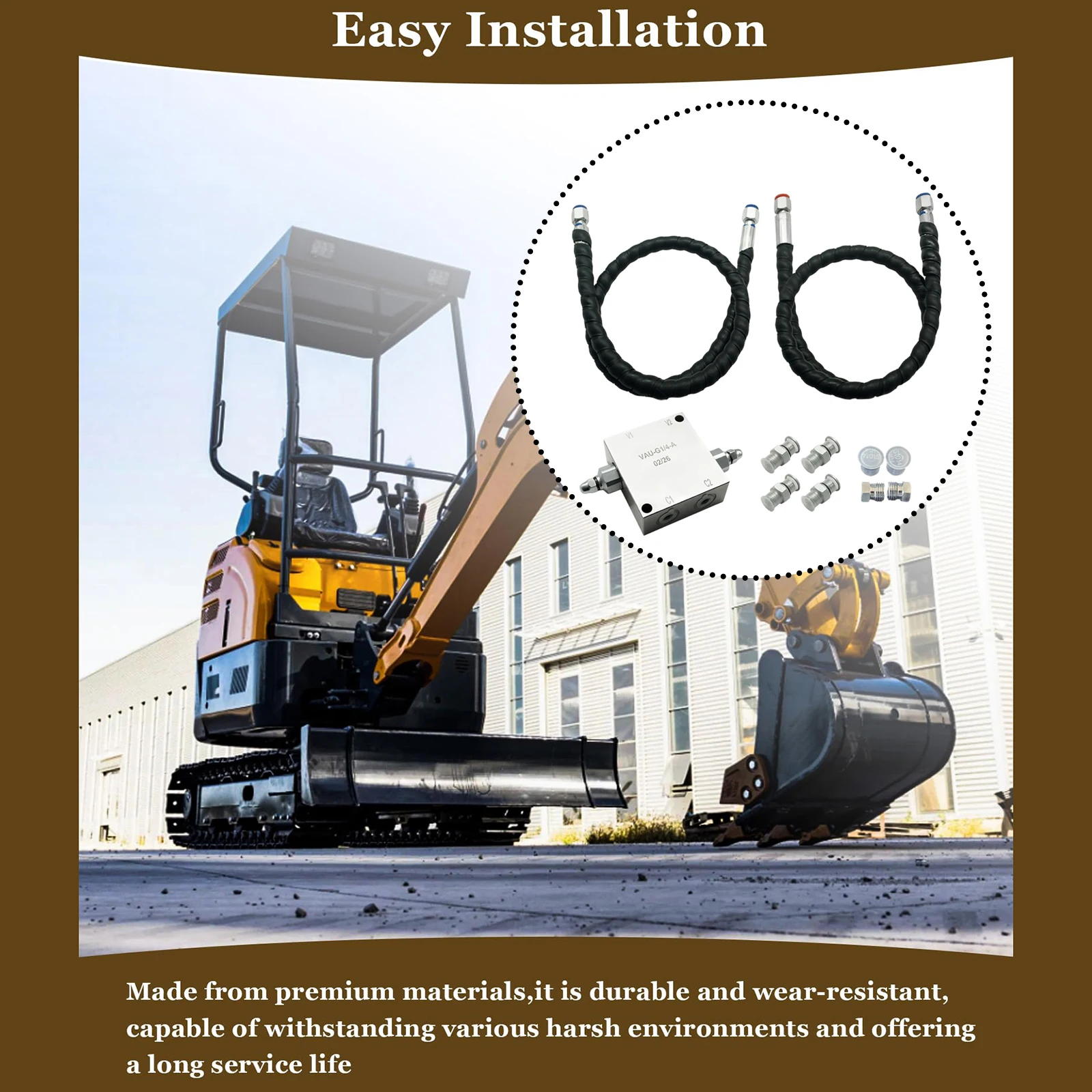 

Комплект гидравлических клапанов для мини-экскаватора, усиленный стальной клапан, профессиональный аксессуар для строительной техники