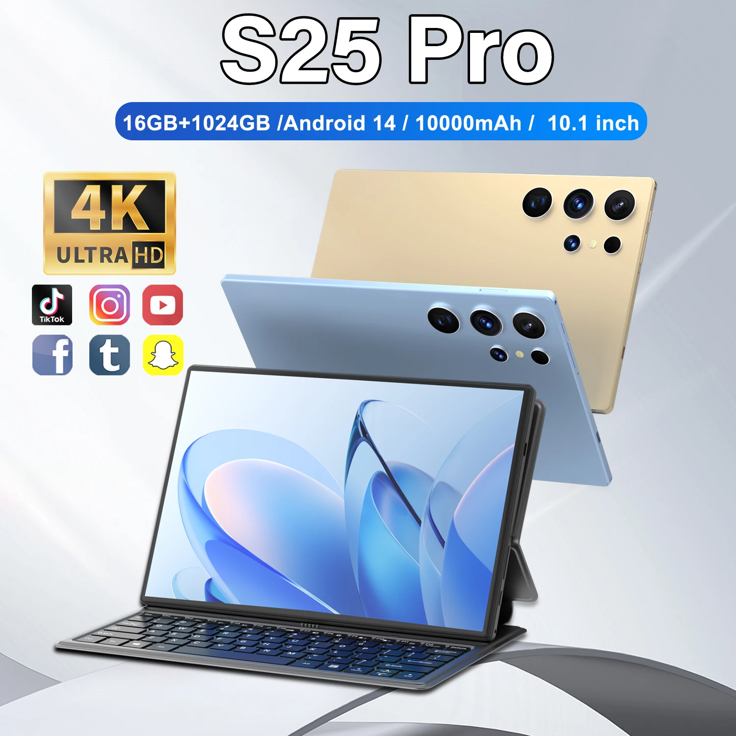 2025 Versione Globale S25 Pro Tablet PC Android 14 Snapdragon 8gen2 16GB + 1024GB 10000mah 5G Dual SIM WIFI Scheda Originale Ultra