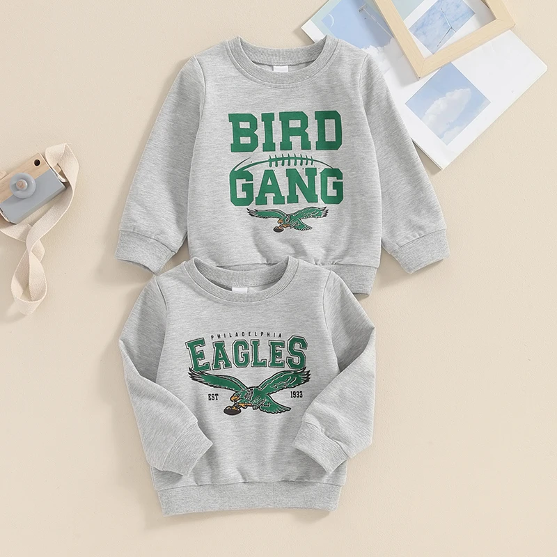 2024-01-30 Lioraitiin Kids Boys Sweatshirt Letter Print Long Sleeve Pullovers Autumn Tops for Toddler Cute Fall Clothes Outfit