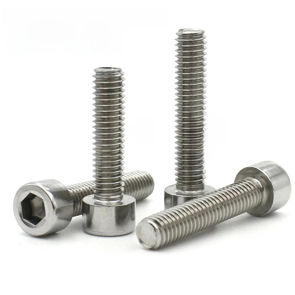 5/10/20/50/100 pièces M1.6 M2 M3 figuré M5 M6 M8 DIN912 A2-70 304 hexagone en acier inoxydable douille hexagonale pas de vis à tête cylindrique moletée