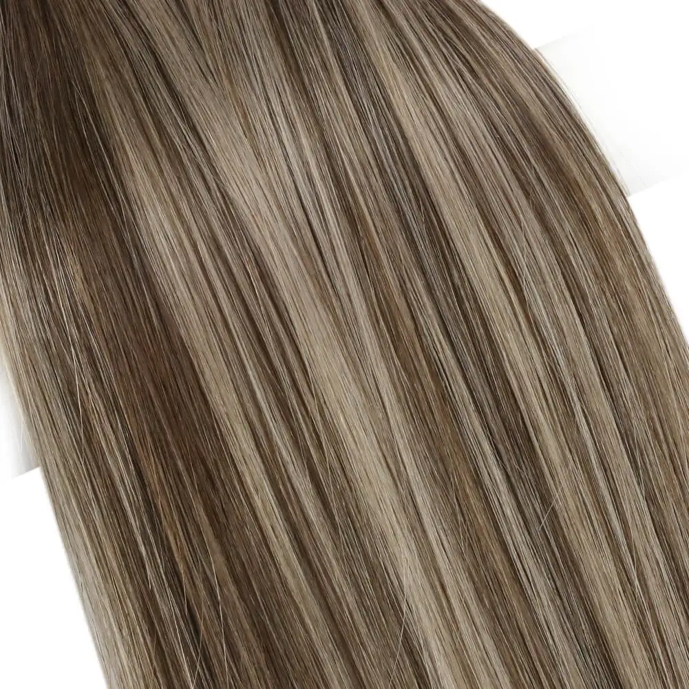 Laavoo invisível costurar em extensão de cabelo de trama pu 100g 16-24 polegadas em linha reta natural 100% cabelo humano brasileiro cabelo de trama de seda plana