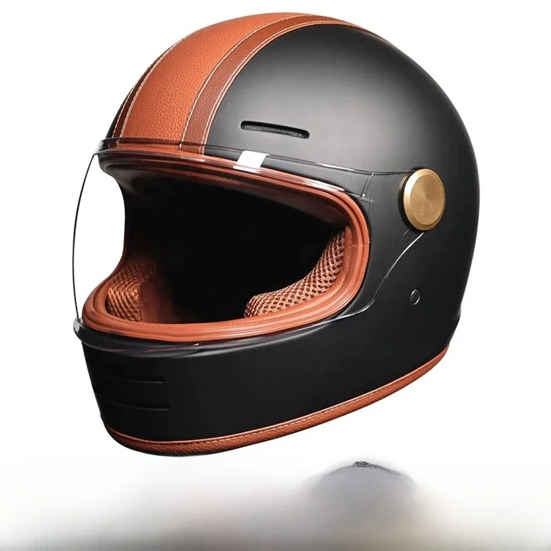 Retro integraalmotorhelm met heldere lens - offroad-mogelijkheden, duurzame materialen DOT-gecertificeerd Verbeterde veiligheid - afbeelding 2