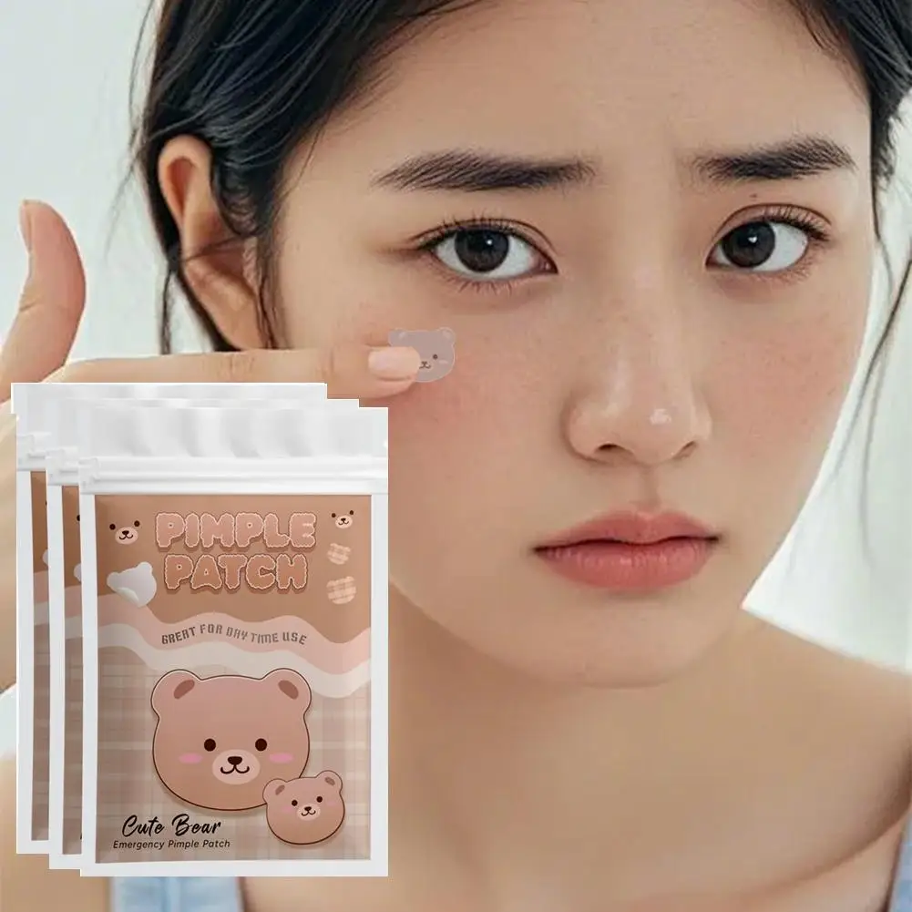 Cartoon Bear Shaped Acne Patch Cute Animal Acne Sticker Gentle Non-Irritating Invisible Breathable Daily Facial Skin Care