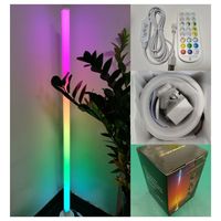 Jandei Smart RGB LED floor lamp 150cm height, button Control, remote Control and Bluetooth by App. Environment light with various modes and light effects, easy assembly, perfect for home and business