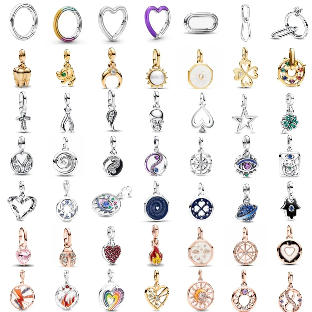 Mini Pingente Contas de Jóias Adequado para Pulseiras Pandora Originais, Jóias das Mulheres DIY, Me