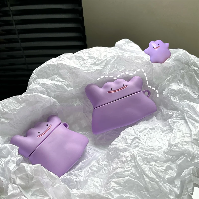 Cute Cartoon Wireless Bluetooth Earphone Case Purple Mutant Ghost, Silicone Airpods 1 2 Pro 2 3