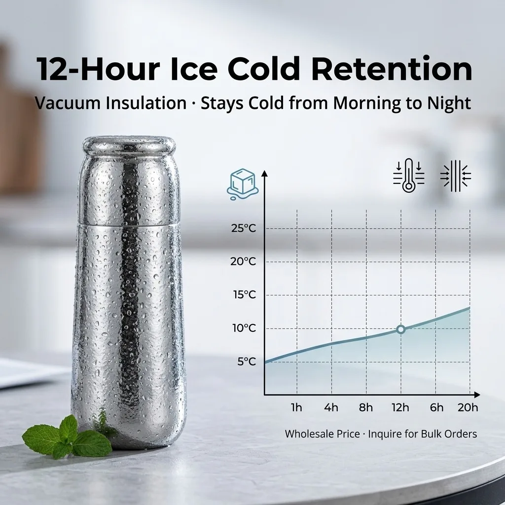 Titanium Water Bottle Insulated Thermos Hot Cold with Magnetic Lid Tea Infuser Double Wall 12h Flask for Gift