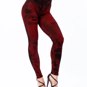 Sexy Nachahmung Leggings der astischen Jeans für Frauen, Hosen mit hoher Taille, Fitness, Schlank, Schubs, Shorts, Sommer, 2022 6 Hauptverkäufe Frauen Jeans mit Gummiband - №3
