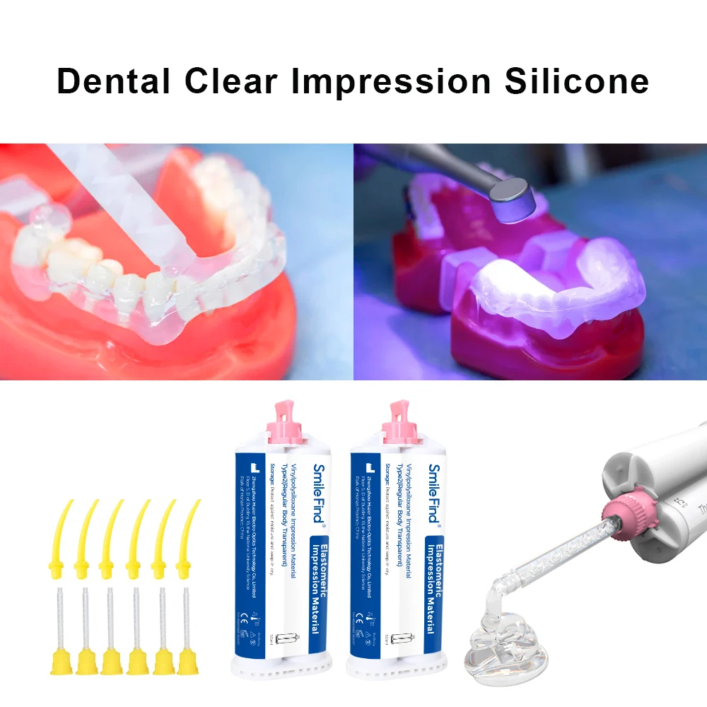 

Dental Clear Heavy Body Silicone Addition Transparent Impression Material VPS Elite Transparent Elastomeric For Dentist Lab