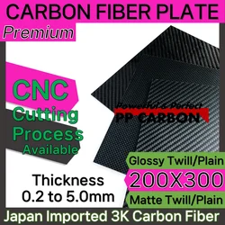 0.2mm-10.0mm 200x300mm Plain Matte Glossy Carbon Plate Panel Sheets High Composite Hardness Material Anti-UV Carbon Fiber Board