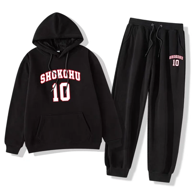 

Anime Slam Dunk Shohoku Basketball Team Hoodie and Sweatpants Set for Men Women Cotton Cosplay Costume Winter Autumn Streetwear