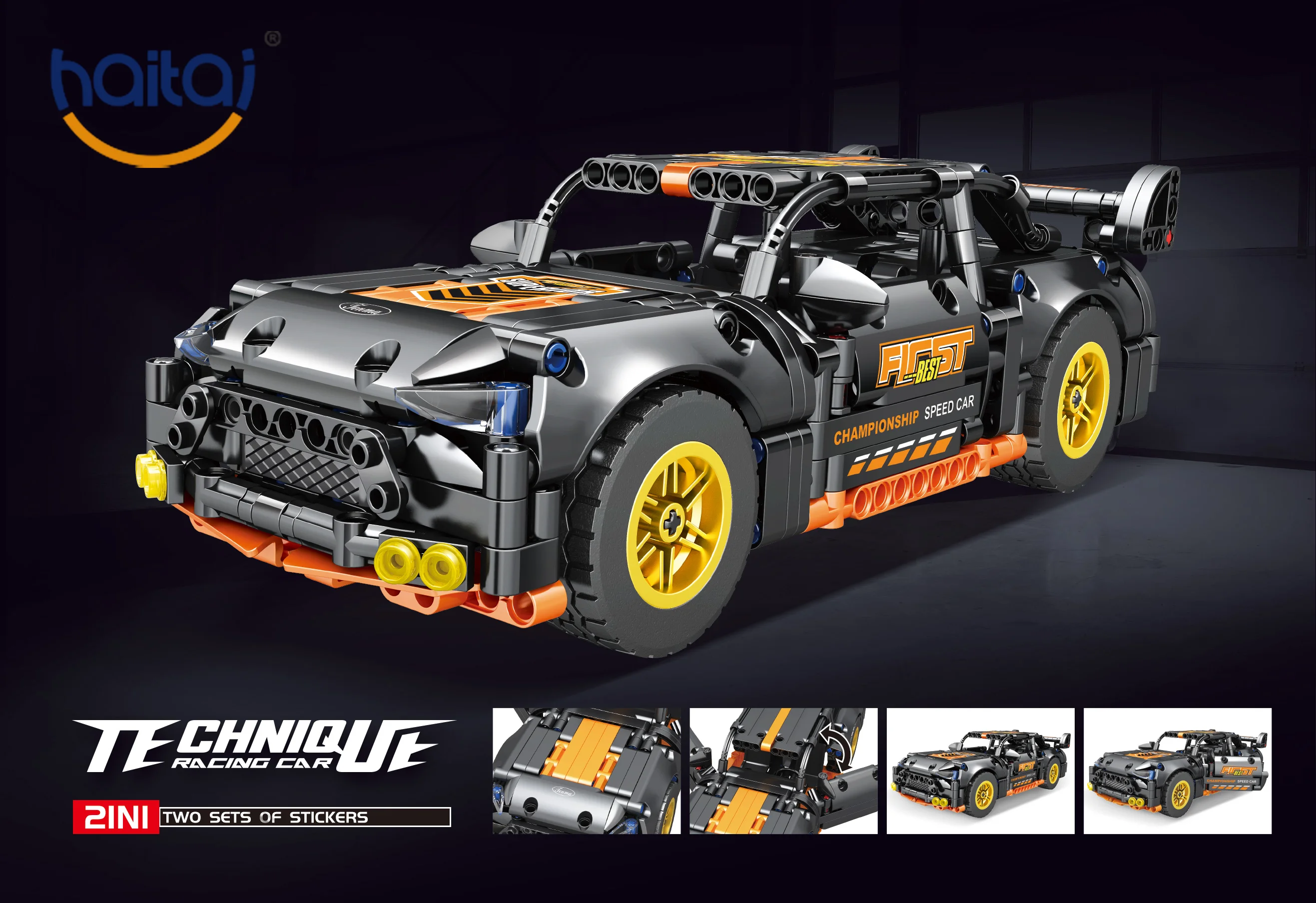 

511PCS Assembled Off-Road Ford Mustang Creative DIY Decoration Toy Car Model Jigsaw Puzzle Building Blocks Birthday Gift for Boy
