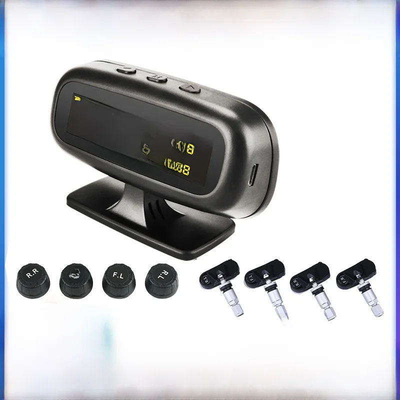 Jansite Système d'alarme solaire TPMS de pression des pneus de voiture, Original, affichage Intelligent de la température, alerte d'économie de carburant, avec 4 capteurs tpms