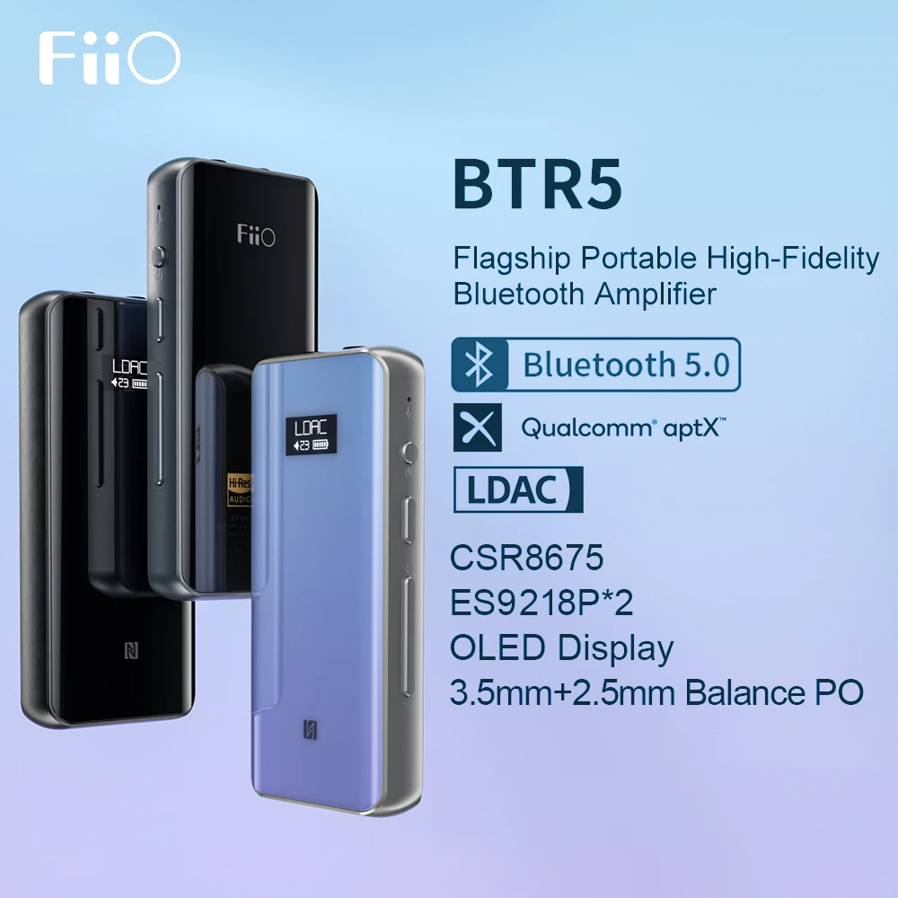 

Восстановленный FiiO BTR5 с ES9218P, Bluetooth 5,0 усилитель для наушников DSD256 приемник LDAC с выходом 3,5 мм/2,5 мм