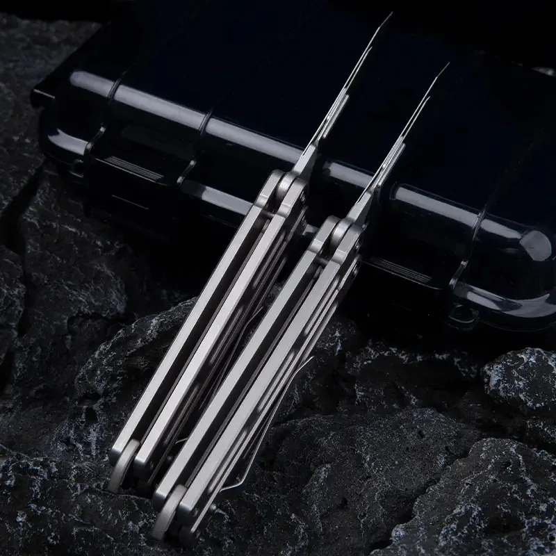 TC4 Titanium Alloy Folding Knife Outdoor Self Defense Knife Multifunctional Tool Knife EDC Crowbar Scraper