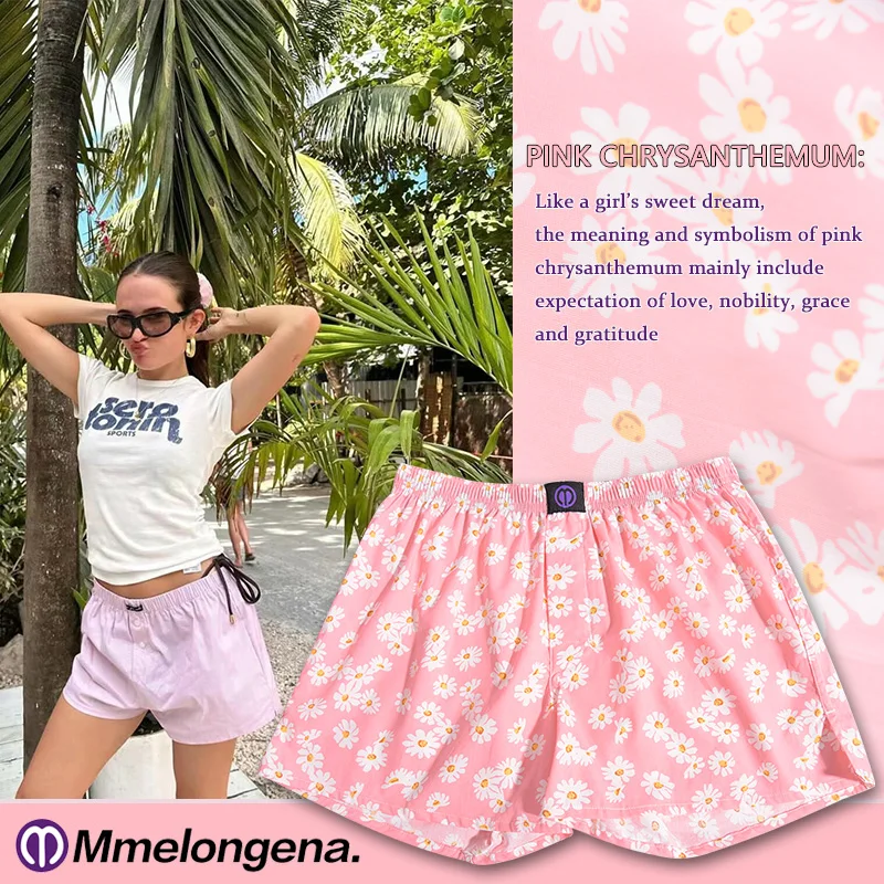 Short rose en pur coton pour femmes, sous-vêtement jeune, motif jectif, confortable, 03/Wear, culotte d'extérieur respirante