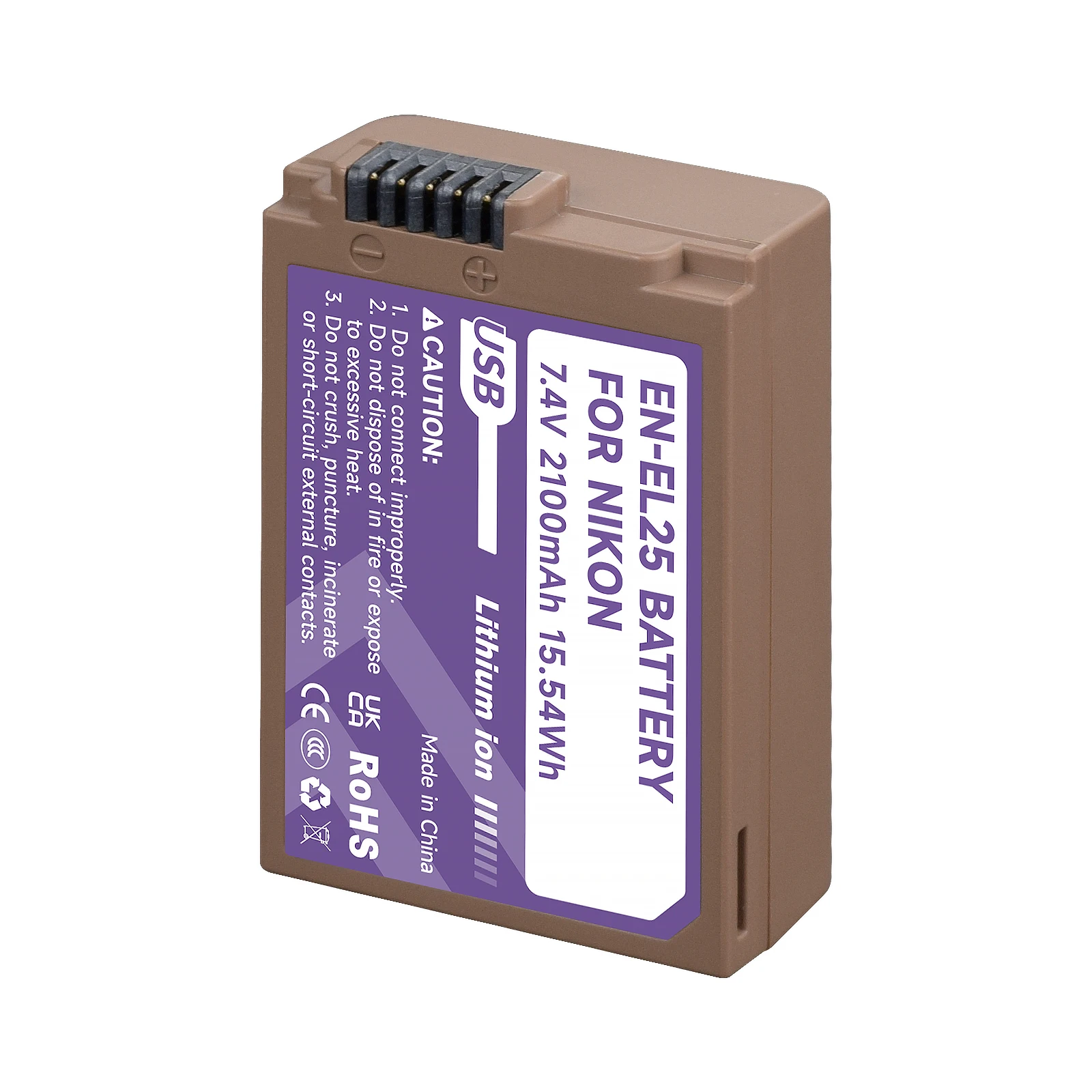 PALO EN-EL25 ENEL25 EN EL25 Bateria 2100mAh com porta de entrada tipo C para Nikon Z30 Z50 ZFC Z 50 Z FC micro câmera única